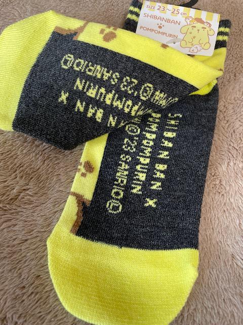 ♯新品♯ポムポムプリン × シバンバン 可愛!! ソックス 靴下 23→25 < 女性ファッション  ♯新品♯ポムポムプリン × シバンバン 可愛!! ソックス 靴下 23→25 < 女性ファッションの