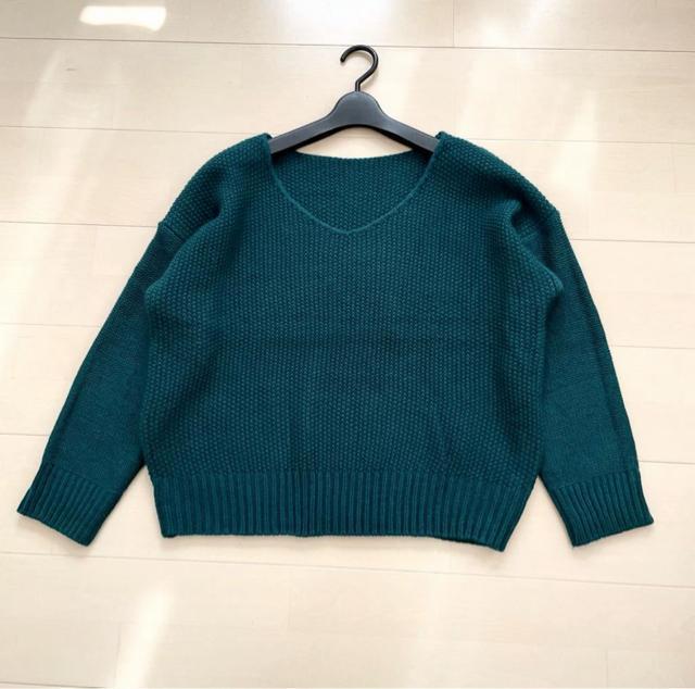 ワッフル編みニット グリーン < 女性ファッション  ワッフル編みニット グリーン < 女性ファッションの
