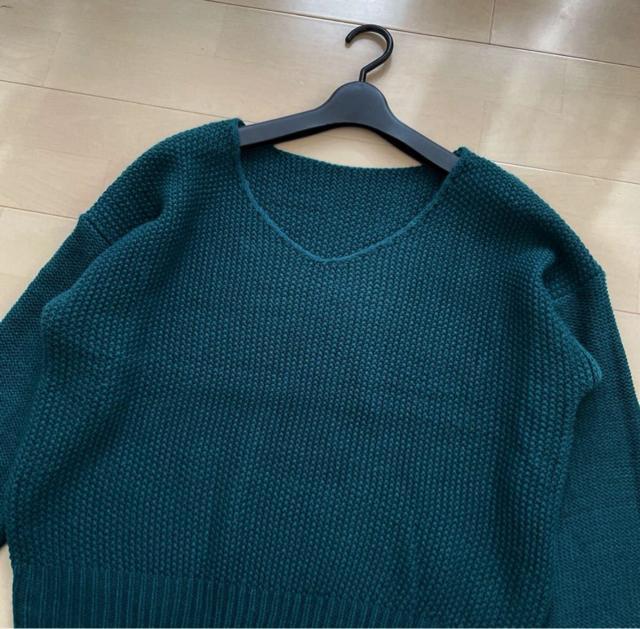 ワッフル編みニット グリーン < 女性ファッション  ワッフル編みニット グリーン < 女性ファッションの