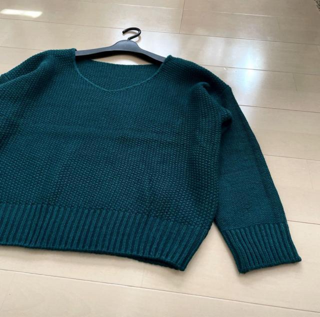 ワッフル編みニット グリーン < 女性ファッション  ワッフル編みニット グリーン < 女性ファッションの