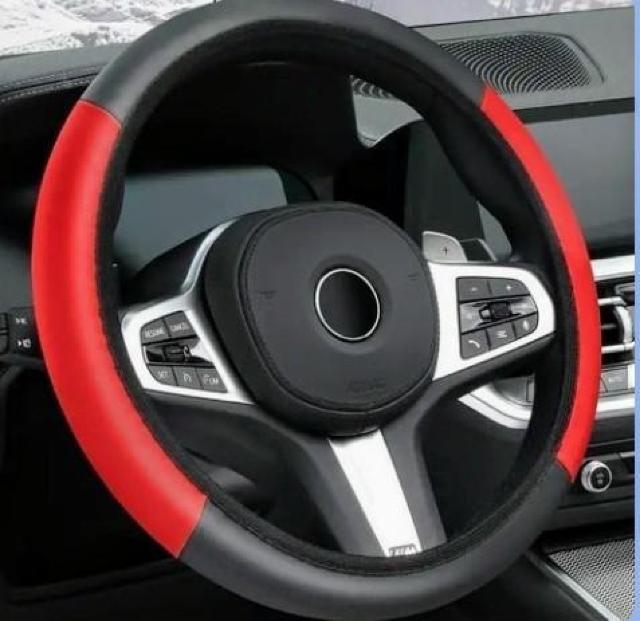 PVC素材  ステアリングハンドルカバー 赤黒 滑り止め 耐摩耗 車用 ドレスアップ < 自動車/バイク PVC素材  ステアリングハンドルカバー 赤黒 滑り止め 耐摩耗 車用 ドレスアップ < 自動車/バイク