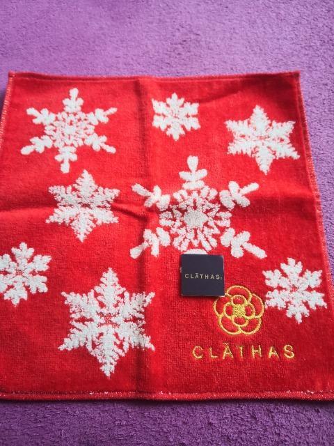 レア 新品 CLATHAS クレイサス タオル ハンカチ 赤 レッド 雪結晶 < ブランド  レア 新品 CLATHAS クレイサス タオル ハンカチ 赤 レッド 雪結晶  < ブランドの