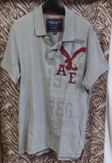AMERICAN EAGLE●アメリカンイーグル●ポロシャツ●大ロゴ●L < 男性ファッション AMERICAN EAGLE●アメリカンイーグル●ポロシャツ●大ロゴ●L < 男性ファッションの