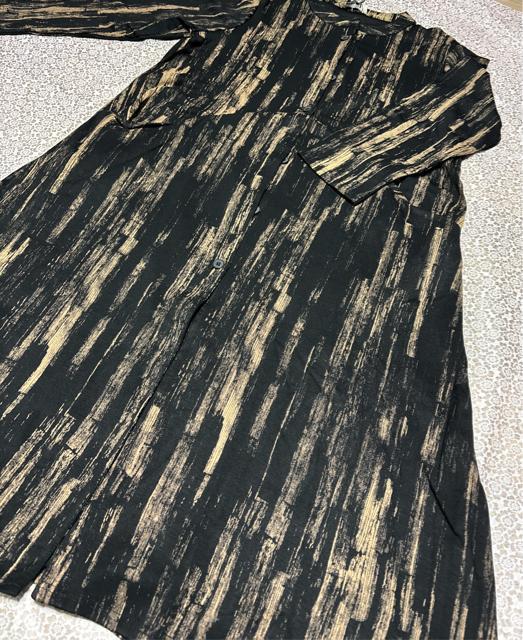 前開き 厚手 ワンピース ストライプ柄 ブラックブラウン 大きいサイズ < 女性ファッション 前開き 厚手 ワンピース ストライプ柄 ブラックブラウン 大きいサイズ < 女性ファッションの