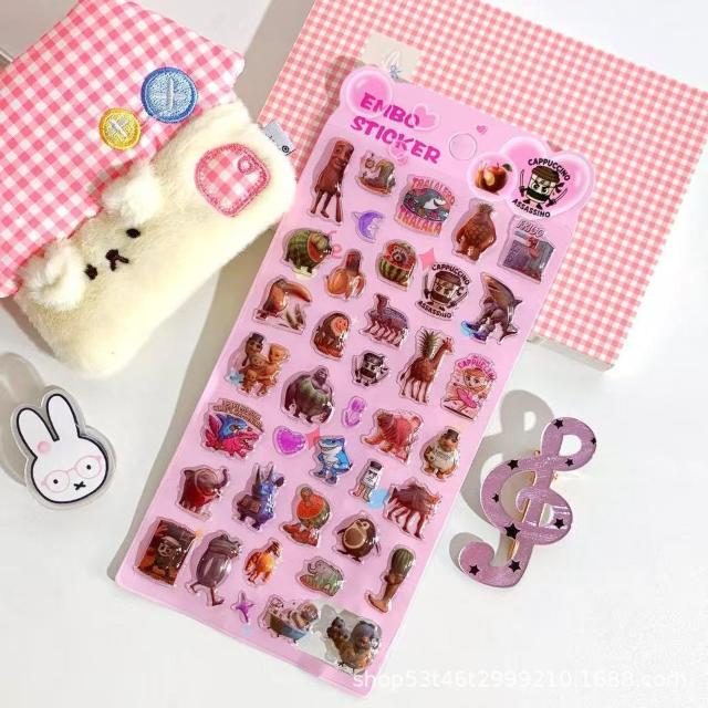 ���C�^���A���u���C�����b�g 3D�V�[�� �X�e�b�J�[ 4���Z�b�g �����킢�� �蒠�p DIY�p �M�t�g���� �v���[���g�ɂ��������߁I �� �C���e���A/���C�t�� 