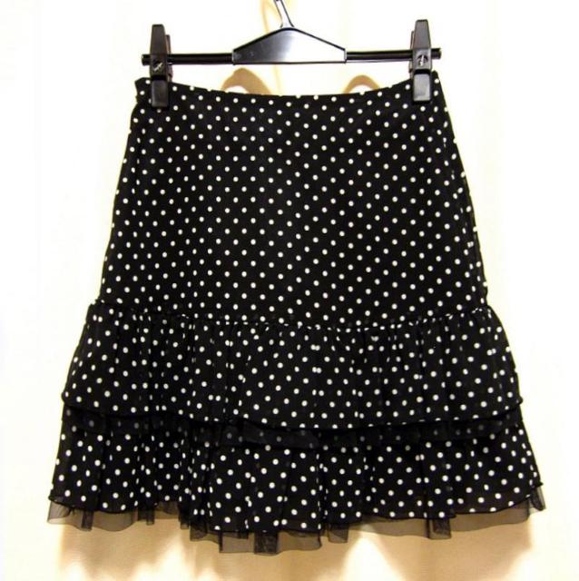 新品 アプワイザーリッシェ Apuweiser-riche 水玉 ドット チュール フリル フレア スカート 黒 < ブランド 新品 アプワイザーリッシェ Apuweiser-riche 水玉 ドット チュール フリル フレア スカート 黒 < ブランドの