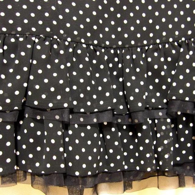 新品 アプワイザーリッシェ Apuweiser-riche 水玉 ドット チュール フリル フレア スカート 黒 < ブランド 新品 アプワイザーリッシェ Apuweiser-riche 水玉 ドット チュール フリル フレア スカート 黒 < ブランドの