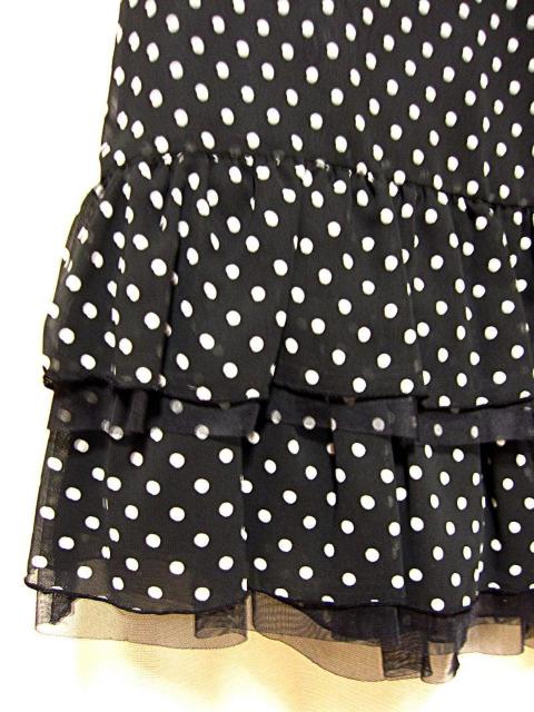 新品 アプワイザーリッシェ Apuweiser-riche 水玉 ドット チュール フリル フレア スカート 黒 < ブランド 新品 アプワイザーリッシェ Apuweiser-riche 水玉 ドット チュール フリル フレア スカート 黒 < ブランドの