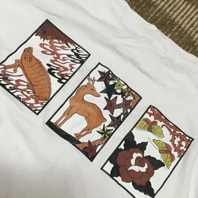 WEGO・ロゴ刺繍&猪鹿蝶花札プリント長袖Tシャツ < ブランド  WEGO・ロゴ刺繍&猪鹿蝶花札プリント長袖Tシャツ < ブランドの