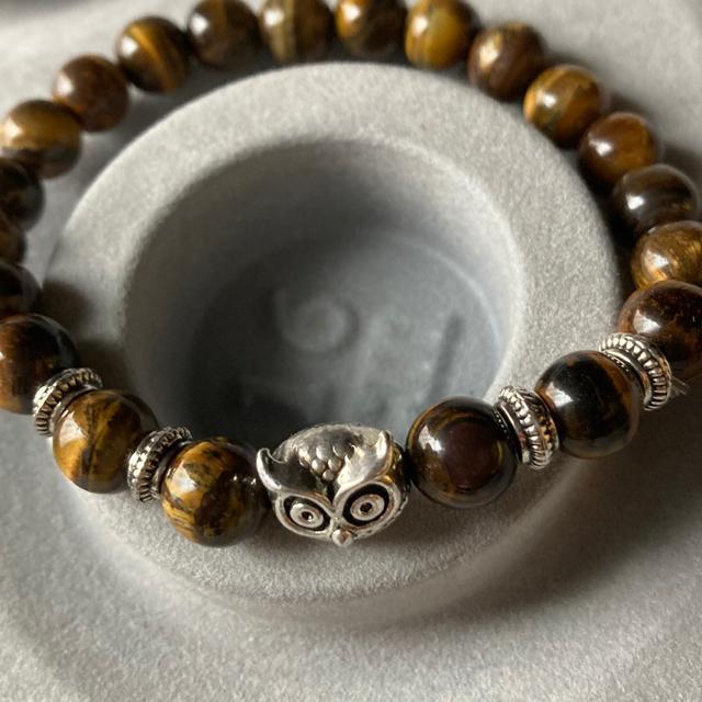 ふくろう(不苦労)タイガーアイ 数珠ブレスレット8mm 16cm < 男性アクセサリー/時計  ふくろう(不苦労)タイガーアイ 数珠ブレスレット8mm 16cm < 男性アクセサリー/時計の