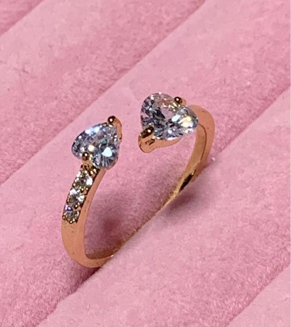 ダブルハート フリーリング★ゴールドカラー < 女性アクセサリー/時計  ダブルハート フリーリング★ゴールドカラー  < 女性アクセサリー/時計の