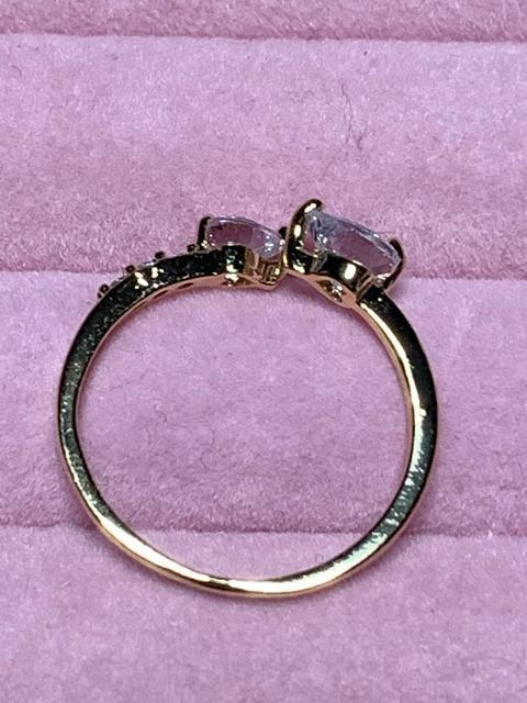 ダブルハート フリーリング★ゴールドカラー < 女性アクセサリー/時計  ダブルハート フリーリング★ゴールドカラー < 女性アクセサリー/時計の