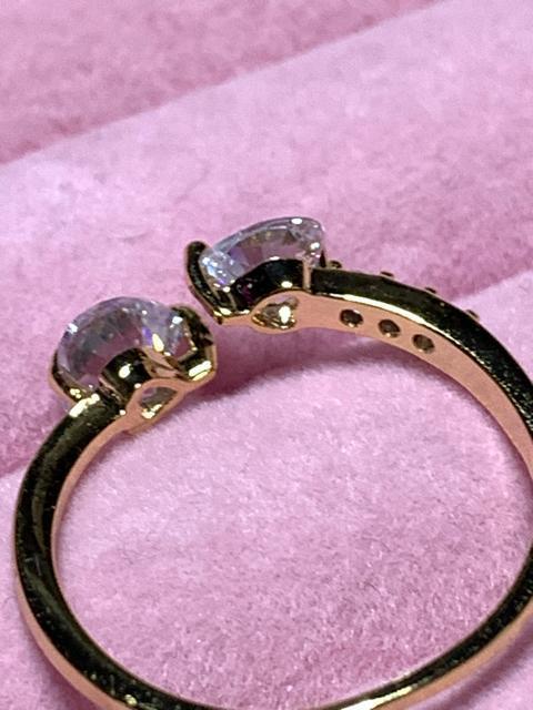 ダブルハート フリーリング★ゴールドカラー < 女性アクセサリー/時計  ダブルハート フリーリング★ゴールドカラー < 女性アクセサリー/時計の