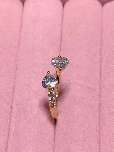 ダブルハート フリーリング★ゴールドカラー < 女性アクセサリー/時計  ダブルハート フリーリング★ゴールドカラー < 女性アクセサリー/時計の