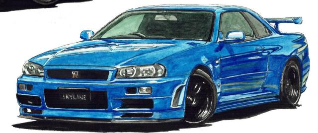 NC-1417スカイライン/GT-R R34限定版画サイン有額装済作家平右ヱ門 < 自動車/バイク NC-1417スカイライン/GT-R R34限定版画サイン有額装済作家平右ヱ門 < 自動車/バイク