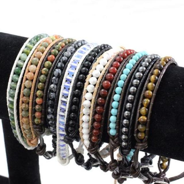 大人気♪天然石ラップブレス1連タイプPSレザーブレス < 女性アクセサリー/時計  大人気♪天然石ラップブレス1連タイプPSレザーブレス  < 女性アクセサリー/時計の