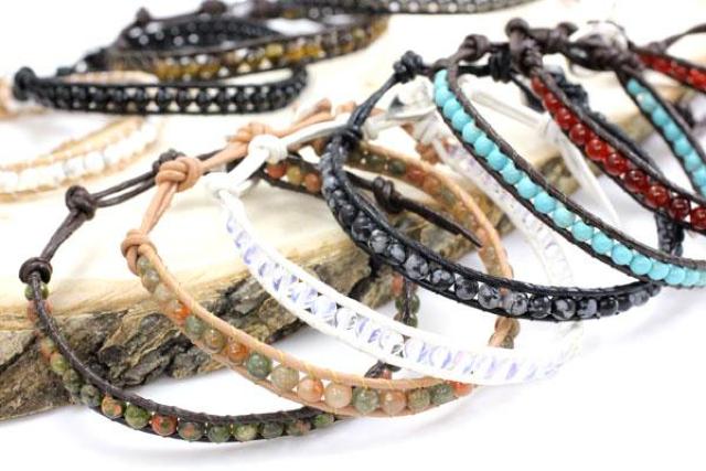 大人気♪天然石ラップブレス1連タイプPSレザーブレス < 女性アクセサリー/時計  大人気♪天然石ラップブレス1連タイプPSレザーブレス < 女性アクセサリー/時計の