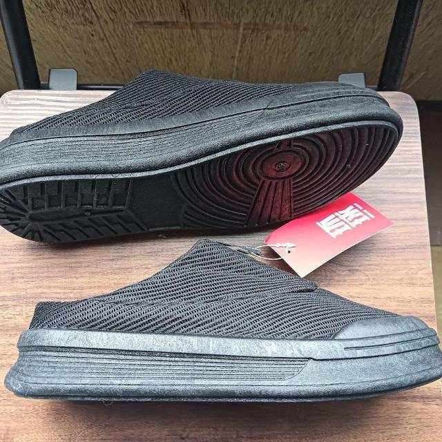 新品 25cm メンズ 男女兼用 ブラック シューズ 靴 サボ スリッポン < 男性ファッション  新品 25cm メンズ 男女兼用 ブラック シューズ 靴 サボ スリッポン < 男性ファッションの